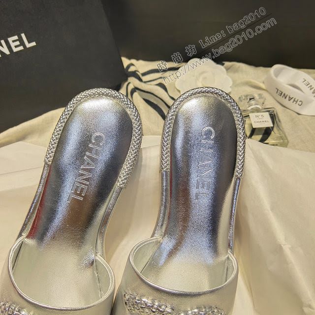 Chanel女鞋 香奈兒2020ss春夏新品一字logo拖鞋  naq1203